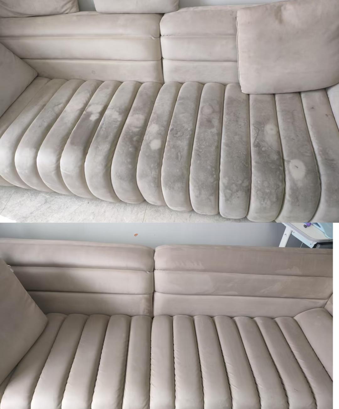 Home Modern channeled fabric sectional sofa deep cleaning in Kuala Lumpur